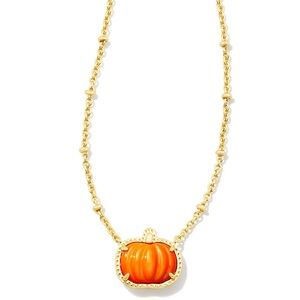 Kendra Scott orange mother of pearl pumpkin necklace